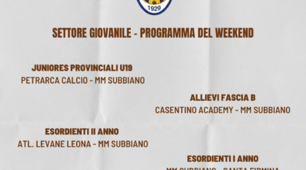 Il programma del weekend