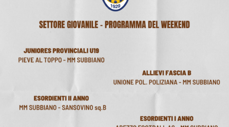 Il programma del weekend